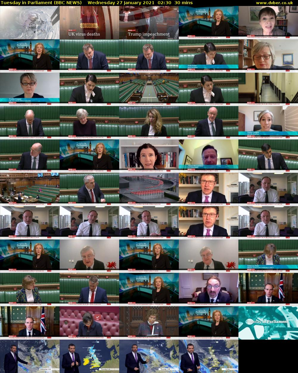 Tuesday in Parliament (BBC NEWS) Wednesday 27 January 2021 02:30 - 03:00