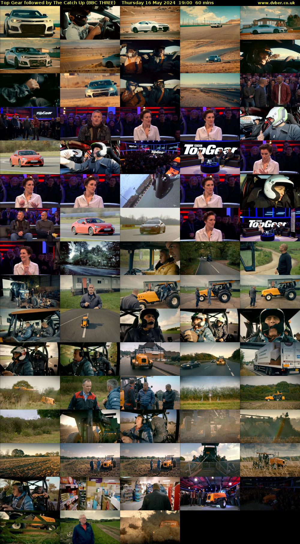 Top Gear followed by The Catch Up (BBC THREE) Thursday 16 May 2024 19:00 - 20:00