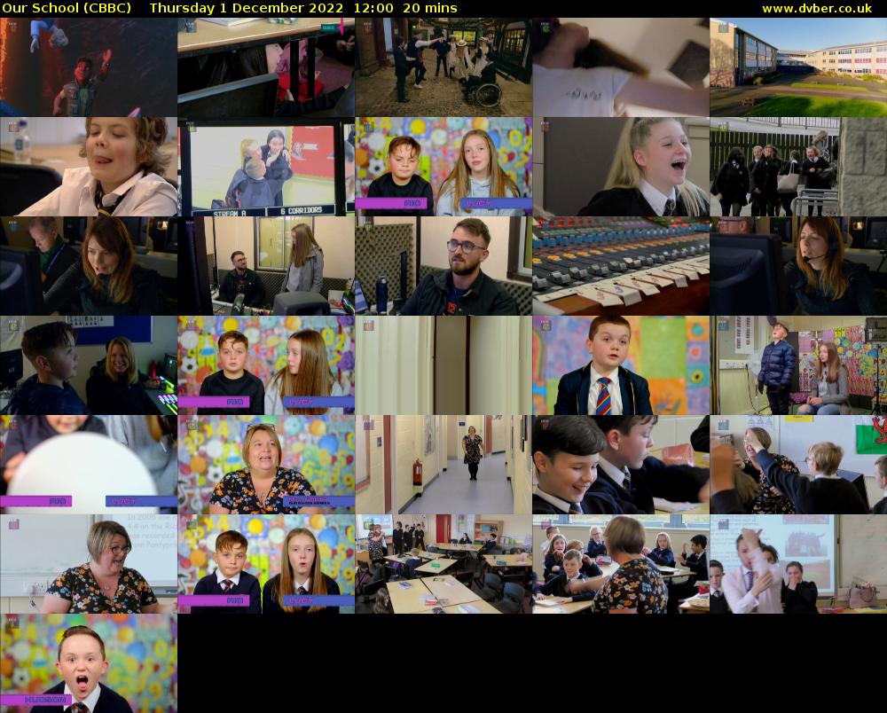 Our School (CBBC) Thursday 1 December 2022 12:00 - 12:20