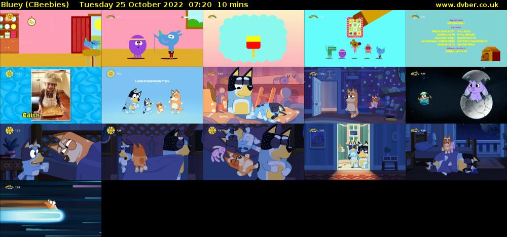 Bluey (CBeebies) Tuesday 25 October 2022 07:20 - 07:30
