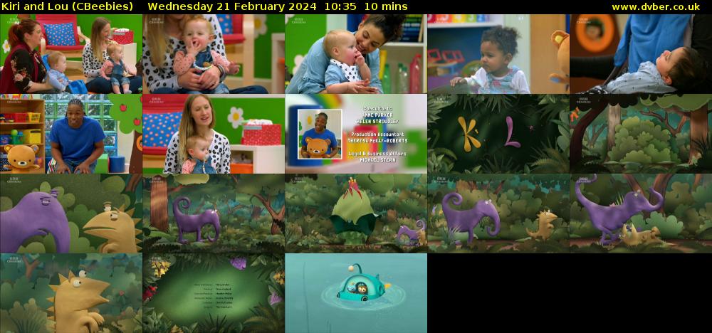 Kiri and Lou (CBeebies) Wednesday 21 February 2024 10:35 - 10:45