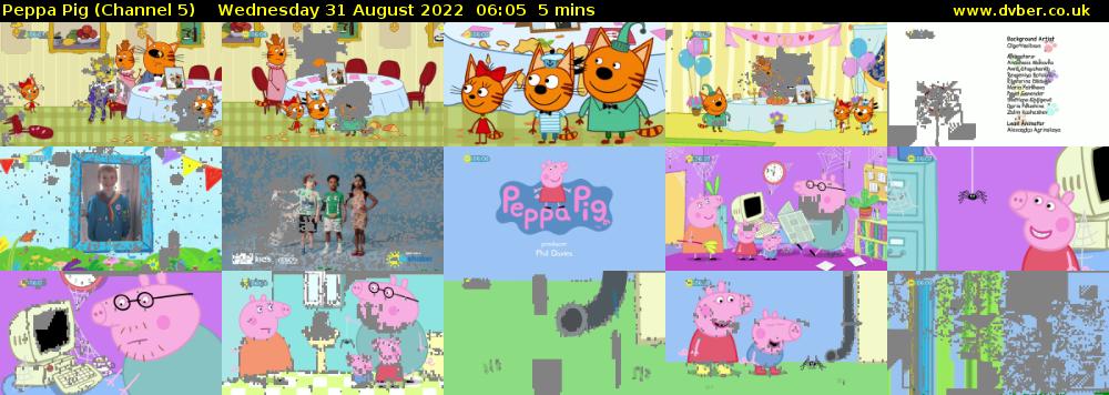 Peppa Pig (Channel 5) Wednesday 31 August 2022 06:05 - 06:10