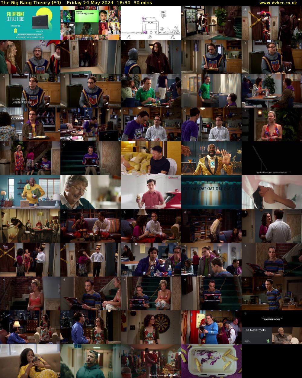 The Big Bang Theory (E4) Friday 24 May 2024 18:30 - 19:00