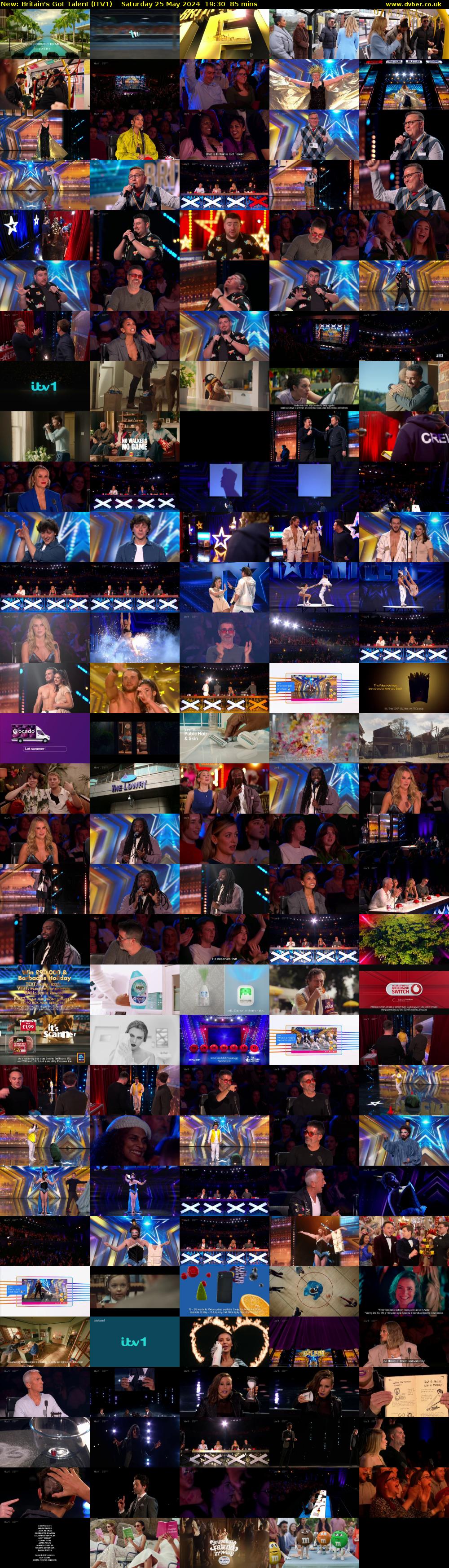 Britain's Got Talent (ITV1) Saturday 25 May 2024 19:30 - 20:55