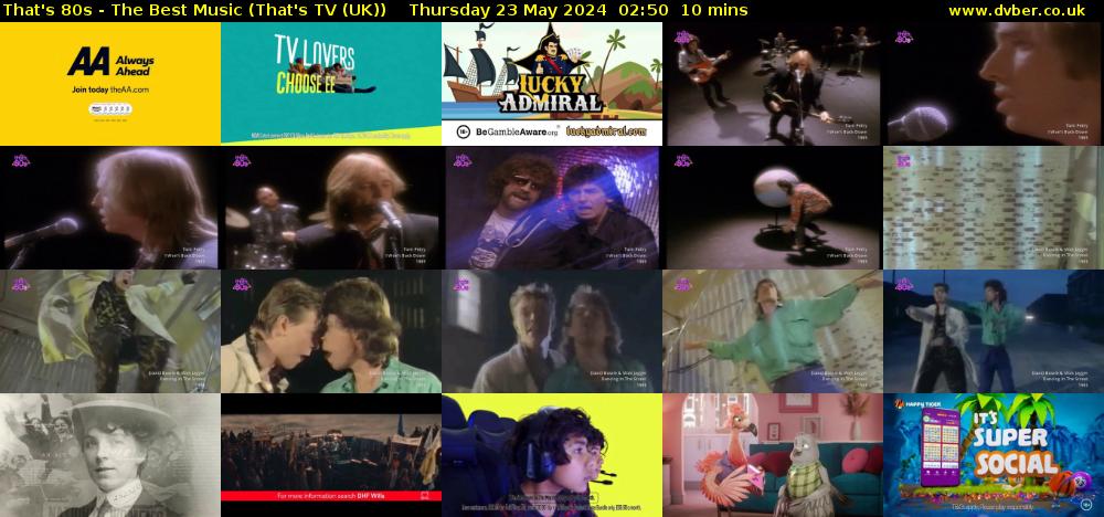 That's 80s - The Best Music (That's TV (UK)) Thursday 23 May 2024 02:50 - 03:00